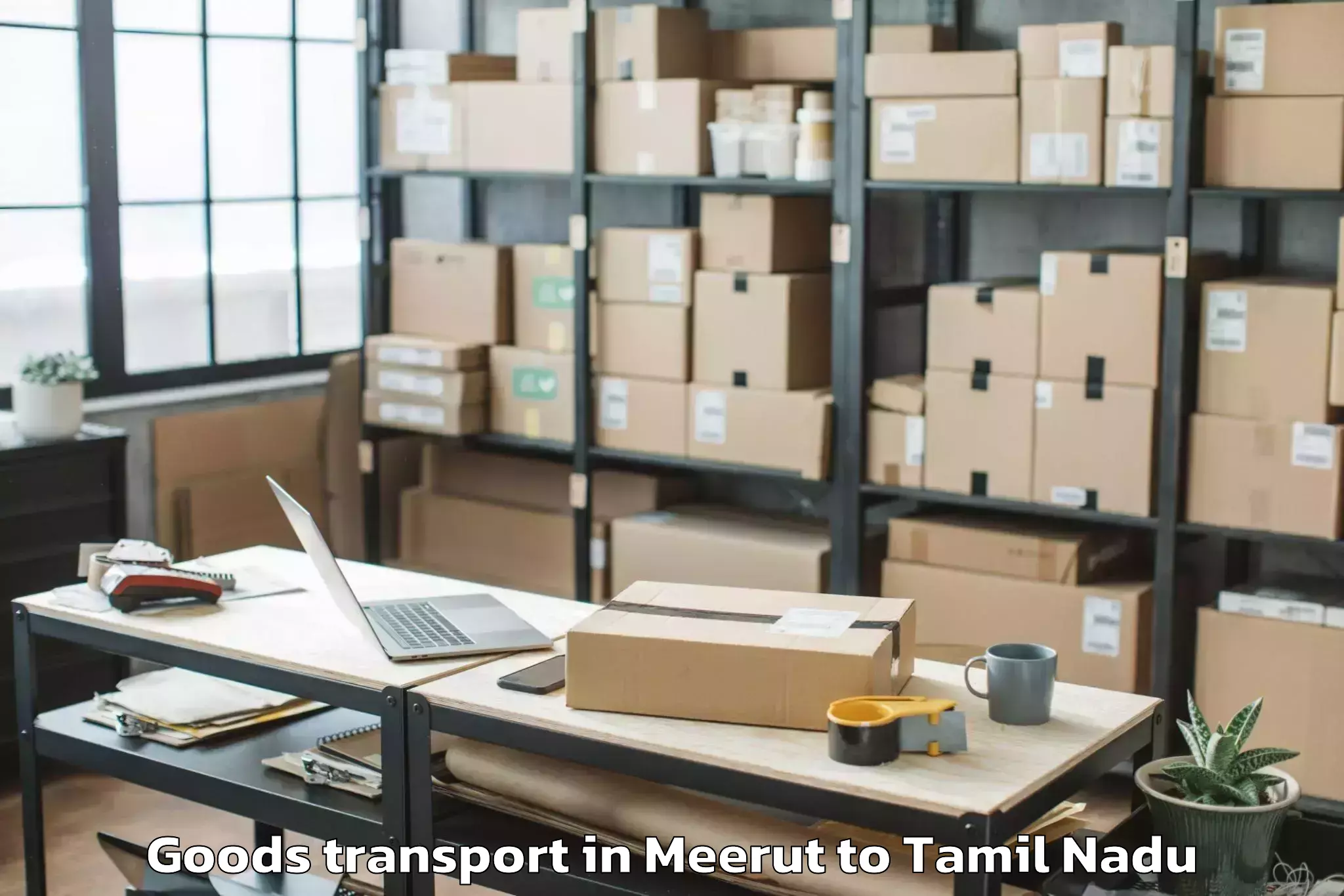 Trusted Meerut to Ettaiyapuram Goods Transport